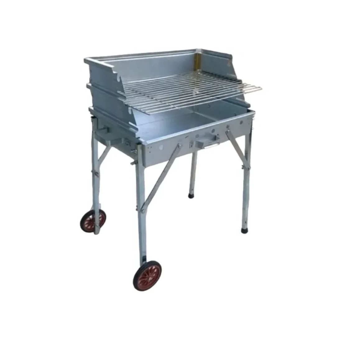 Ψησταριά Κάρβουνου BBQ Γαλβανιζέ με Πλάτη και Ρόδες Ψησταριά Κάρβουνου BBQ Γαλβανιζέ με Πλάτη και Ρόδες