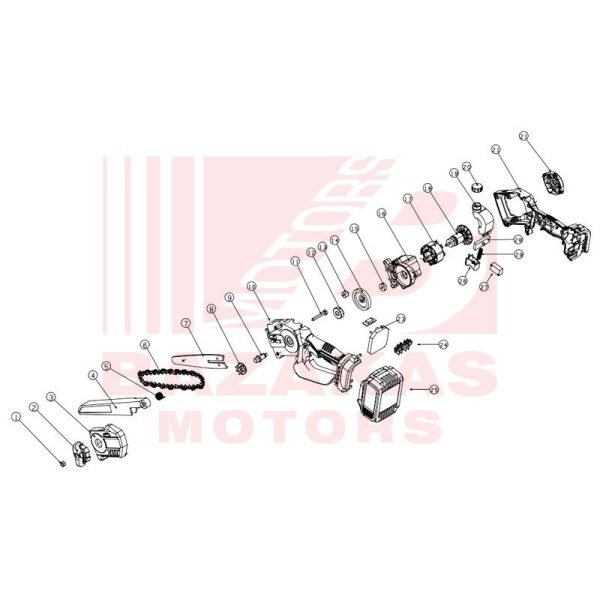 Αλυσοπριονάκι Μπαταρίας Hyundai HCS 21800VB OIL TANK