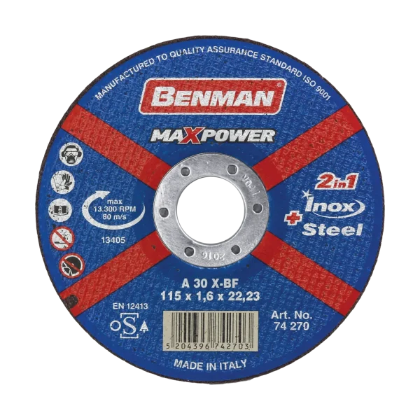 ΔΙΣΚΟΣ ΚΟΠΗΣ ΣΙΔΗΡΟΥ-INOX MAXPOWER BENMAN 230x2.5mm