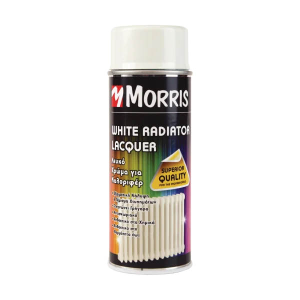 ΣΠΡΕΪ ΧΡΩΜΑΤΟΣ, ΚΑΛΟΡΙΦΕΡ ΛΕΥΚΗ ΛΑΚΑ (RAL 9010), MORRIS 400ml