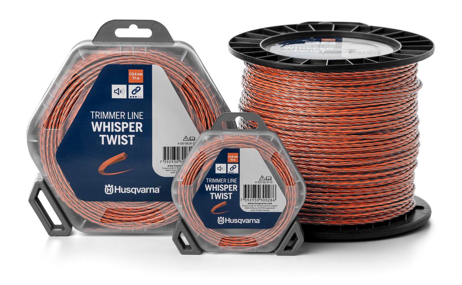 Μεσινέζα Husqvarna Whisper Twist 2 mm / 112 m Πορτοκαλί / Μαύρη Μεσινέζα Husqvarna Whisper Twist 2 mm / 112 m Πορτοκαλί / Μαύρη
